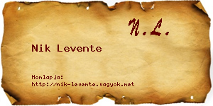 Nik Levente névjegykártya